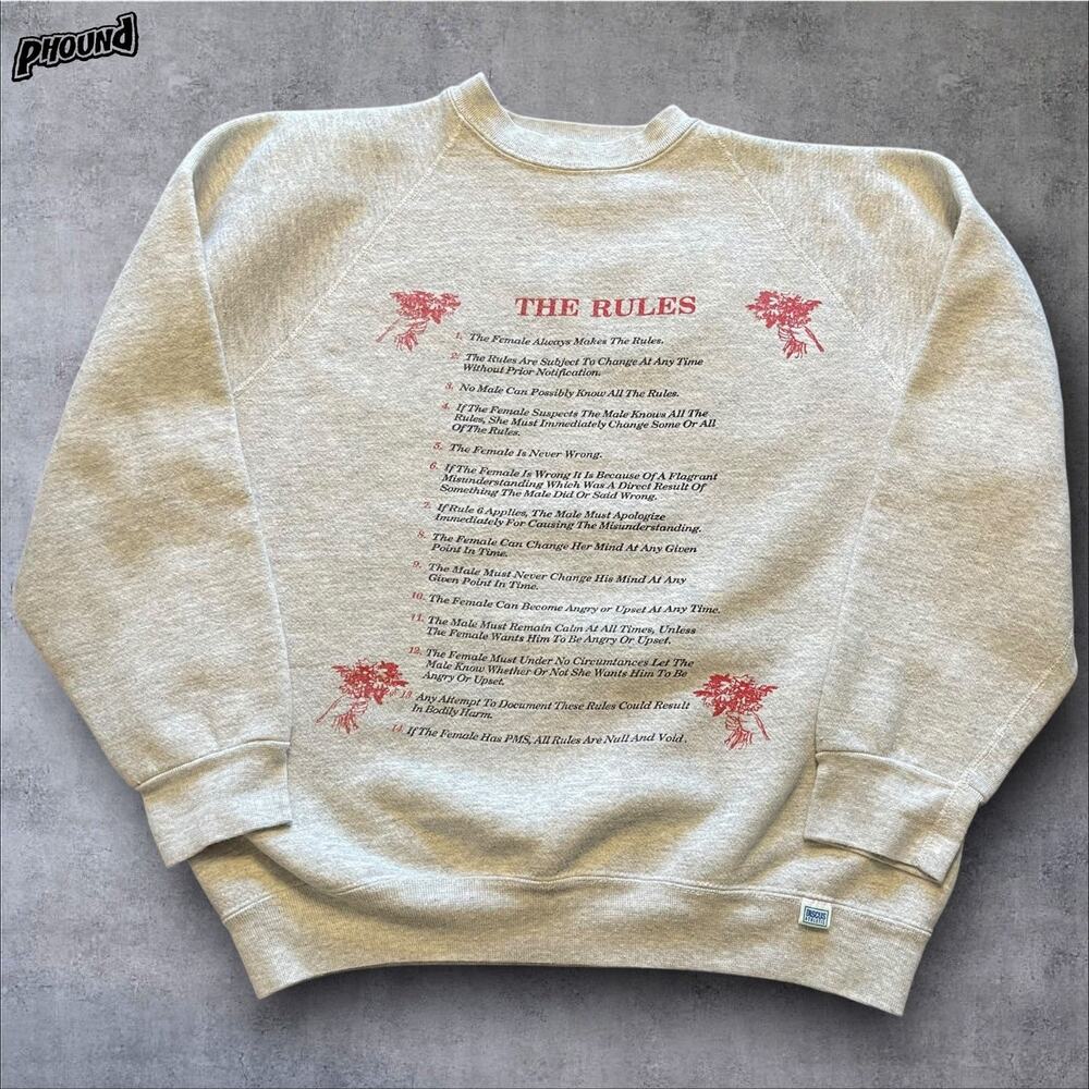 Vtg Jerzees Sweatshirt USA Female Women’s Rules L Feminism